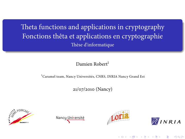 tieta functions and applications in cryptography