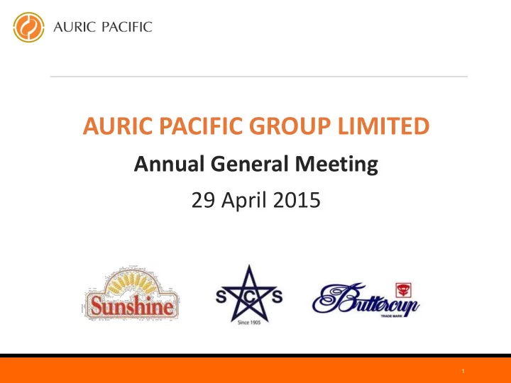 auric pacific group limited