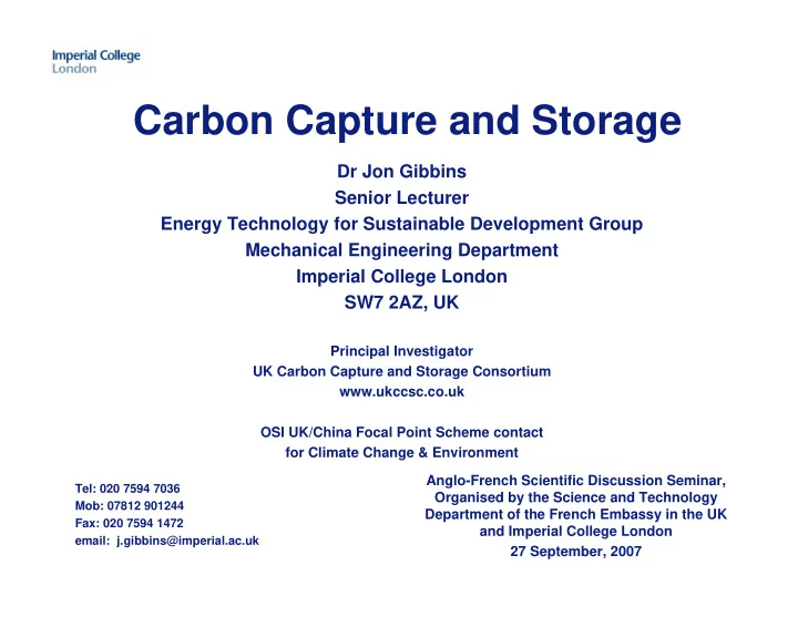 carbon capture and storage