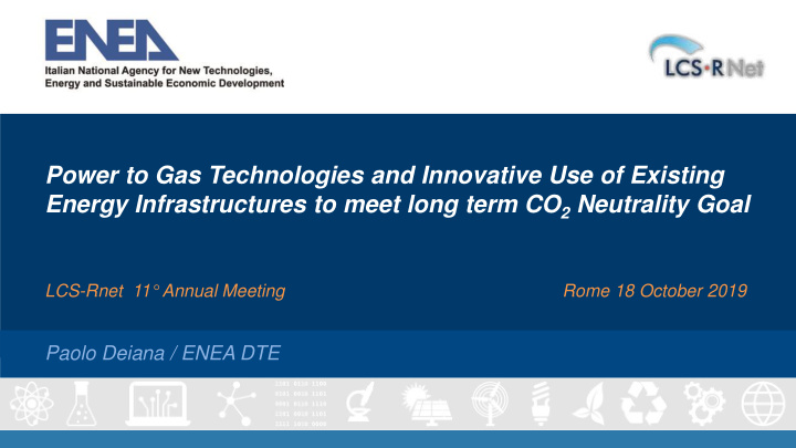 energy infrastructures to meet long term co 2 neutrality