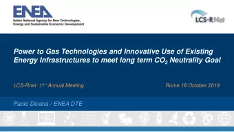 Energy Infrastructures to meet long term CO 2 Neutrality Goal  LCS-Rnet 11 Annual Meeting  Rome