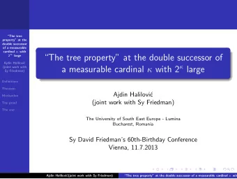 The tree property at the double successor of  Ajdin Halilovi  c a measurable cardinal