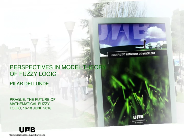 perspectives in model theory of fuzzy logic