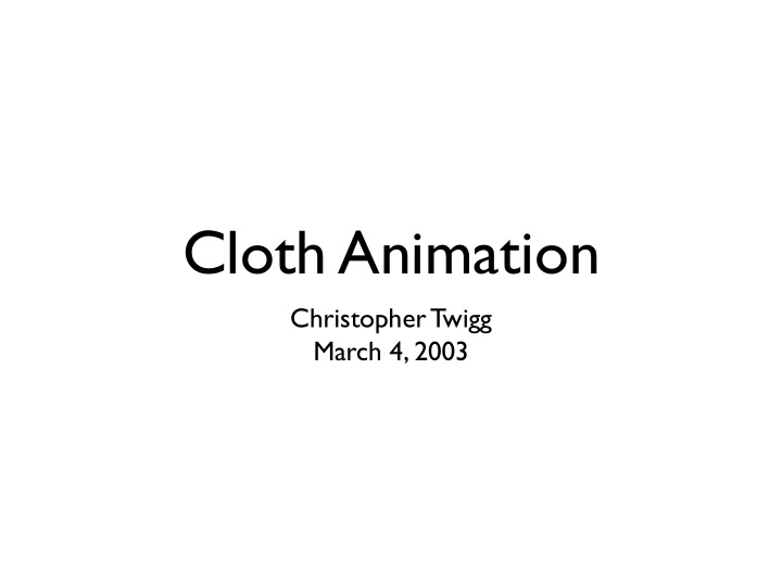 cloth animation