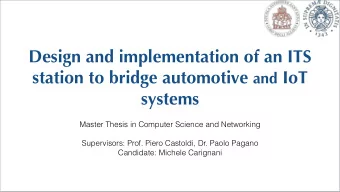 Design and implementation of an ITS station to bridge automotive and IoT  systems  Master Thesis in