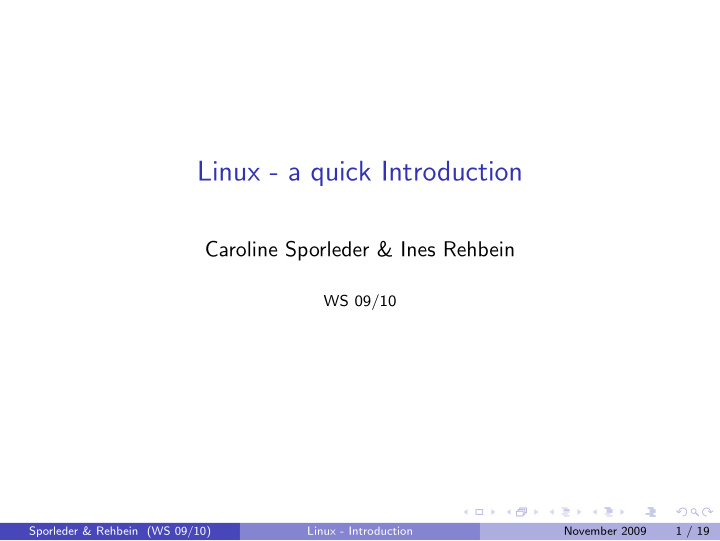 linux a quick introduction