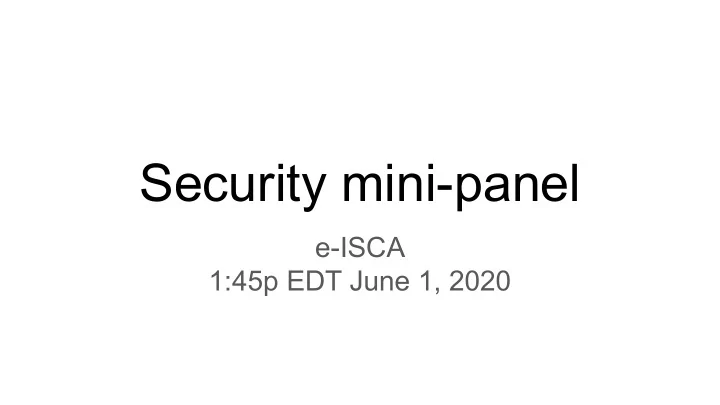 security mini panel