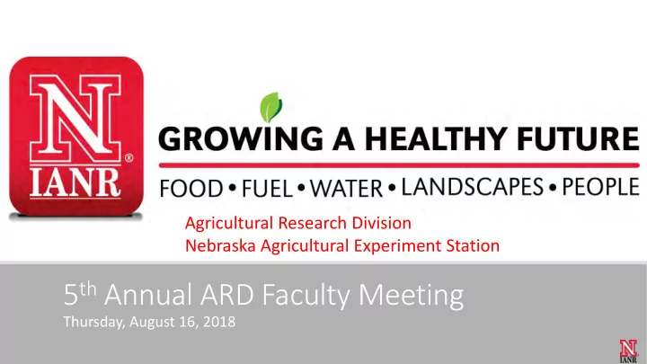 5 th annual ard faculty meeting