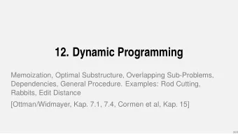12. Dynamic Programming  Memoization, Optimal Substructure, Overlapping Sub-Problems,