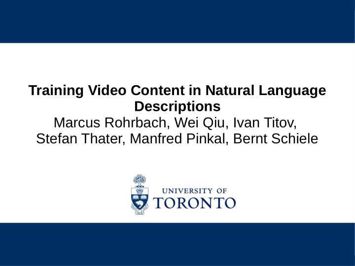 training video content in natural language descriptions