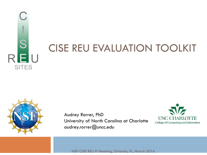 cise reu evaluation toolkit