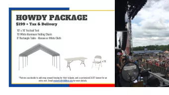 HOWDY PACKAGE  $199 + Tax &amp; Delivery  10 x 10 Festival Tent  10 White Aluminum Folding