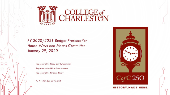 fy 2020 2021 budget presentation house ways and means