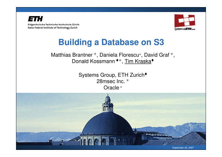 building a database on s3 building a database on s3
