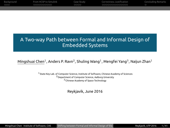 a two way path between formal and informal design of
