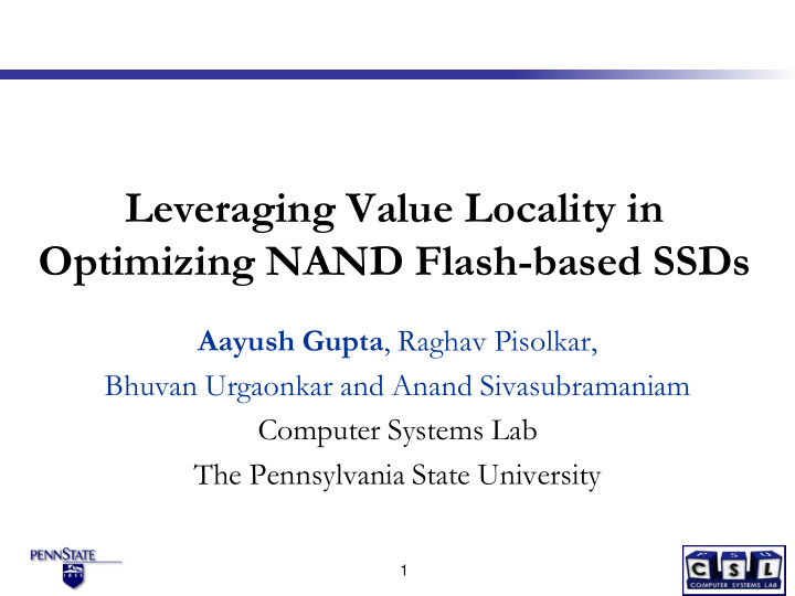 leveraging value locality in optimizing nand flash based