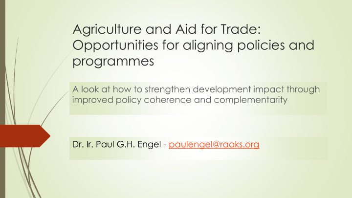 agriculture and aid for trade