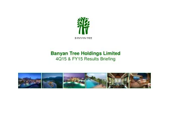 Banyan Tree Holdings Limited  4Q15 &amp; FY15 Results