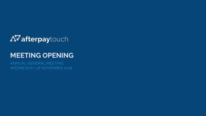 meeting opening