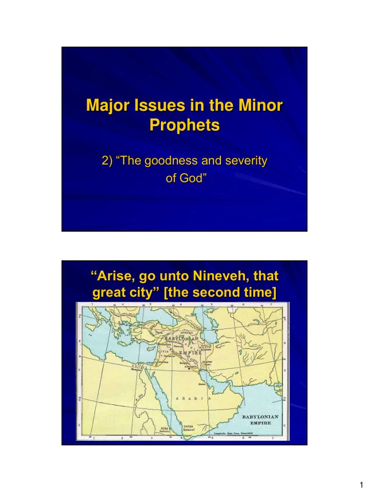 major issues in the minor prophets