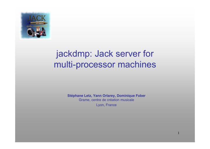 jackdmp jack server for multi processor machines