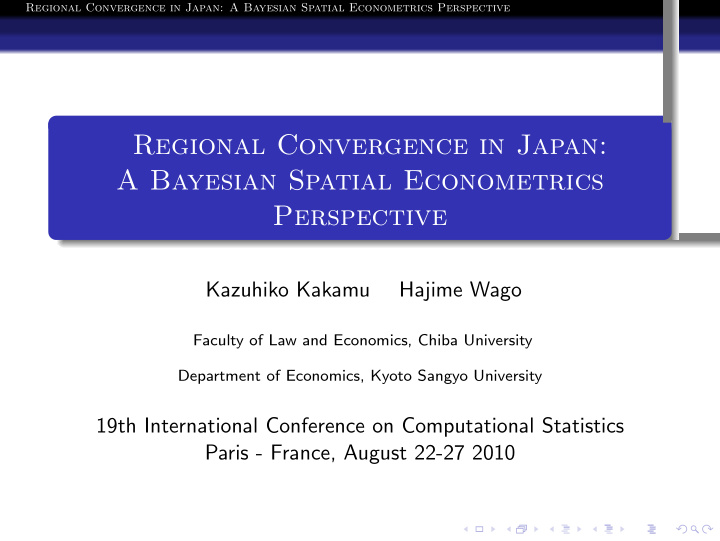 regional convergence in japan a bayesian spatial