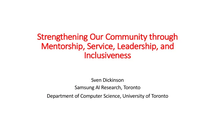 st strengthening our community y through me mentorship