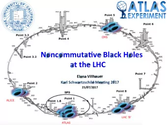 Noncommuta5ve Black Holes  at the LHC  Elena Villhauer  Karl Schwartzschild Mee5ng 2017  25/07/2017