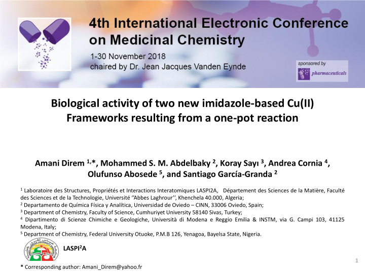 frameworks resulting from a one pot reaction