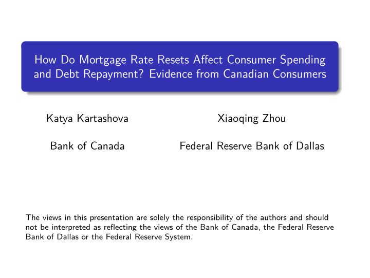 how do mortgage rate resets affect consumer spending and