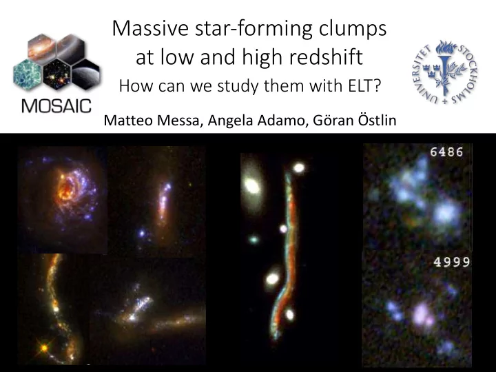 massive star forming clumps at low and high redshift