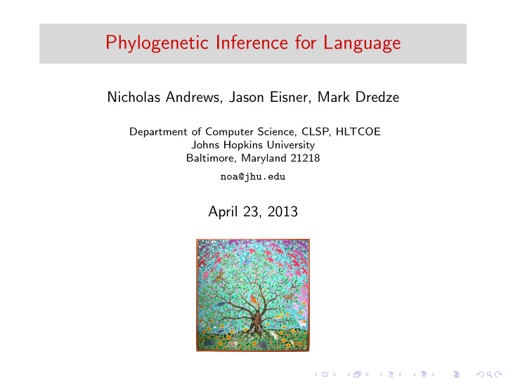 phylogenetic inference for language