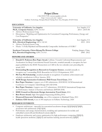 Peipei Zhou  (+86)13023157641, memoryzpp@cs.ucla.edu http://vast.cs.ucla.edu/~peipei/  Enflame