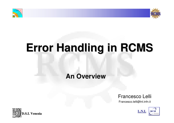 error handling in rcms error handling in rcms