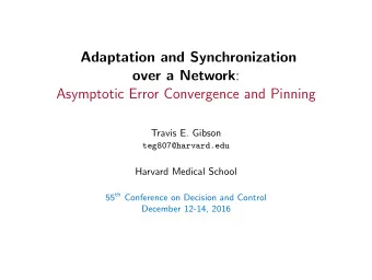 Adaptation and Synchronization over a Network :  Asymptotic Error Convergence and Pinning  Travis