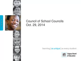 Council of School Councils  Oct. 29, 2014  Agenda  Welcome  Assessment and reporting