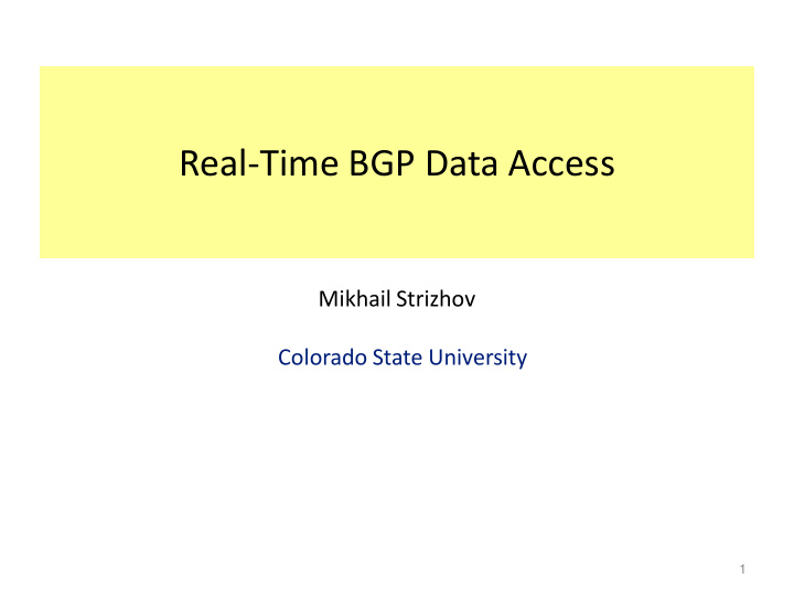 real time bgp data access