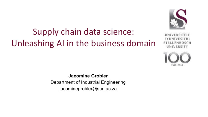 supply chain data science unleashing ai in the business