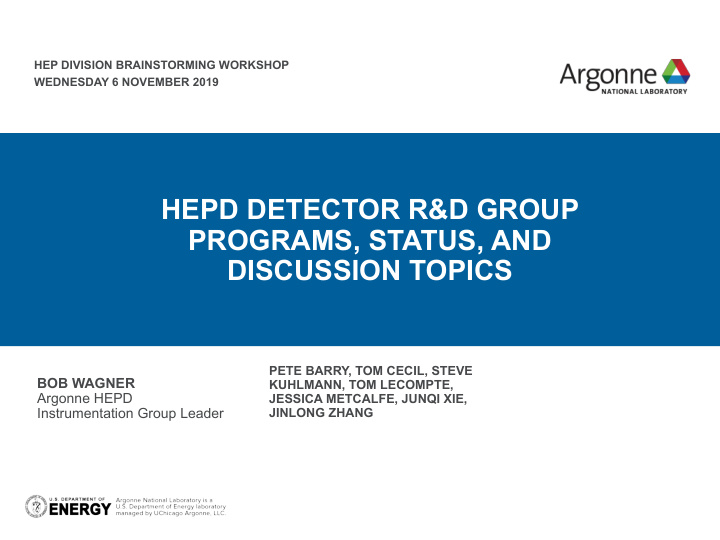 hepd detector r d group programs status and discussion
