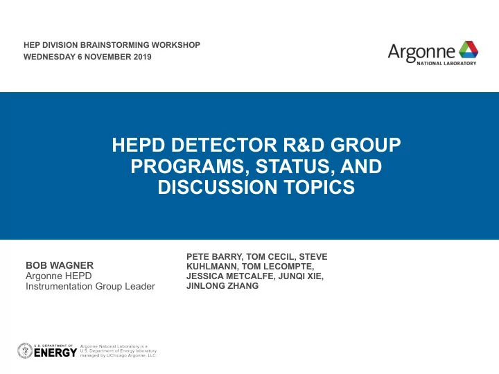 hepd detector r d group programs status and discussion