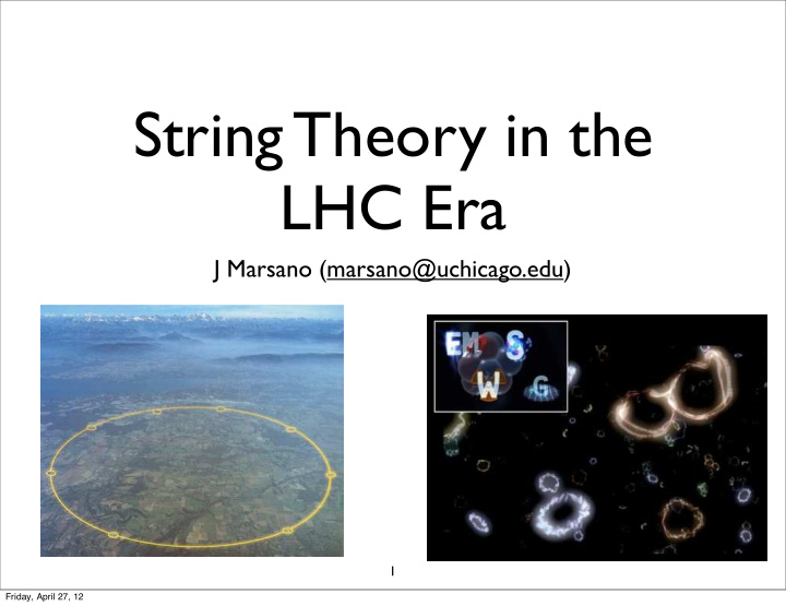 string theory in the lhc era
