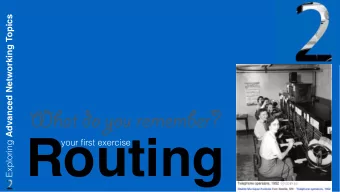 Routing  your first exercise