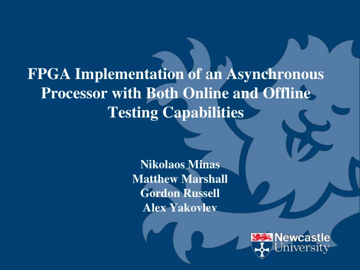 fpga implementation of an asynchronous processor with