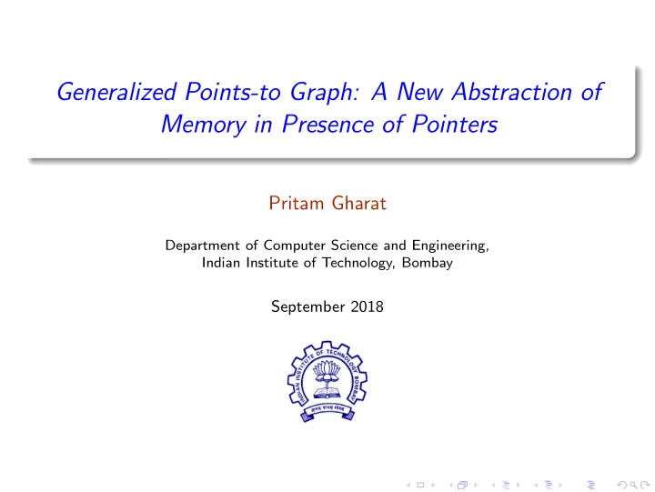 generalized points to graph a new abstraction of memory