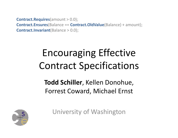 encouraging effective contract specifications