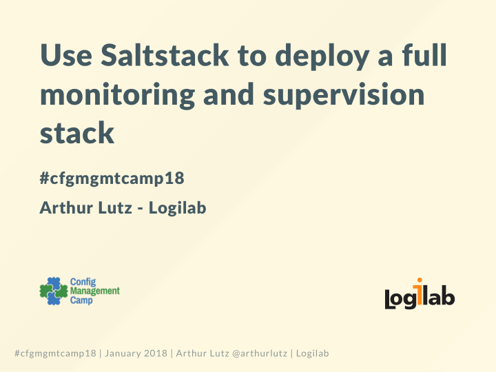 use saltstack to deploy a full monitoring and supervision
