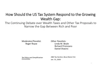 How How Should Should the the US US Ta Tax Syste System Re Respond to to the the Gr  Growing owing