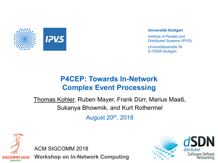 p4cep towards in network complex event processing