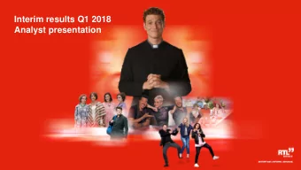 Interim results Q1 2018  Analyst presentation  Agenda  1  1  2  3  4  2018  Full-year  Q1 2018