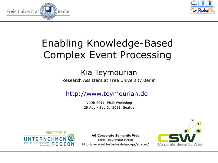 enabling knowledge based complex event processing
